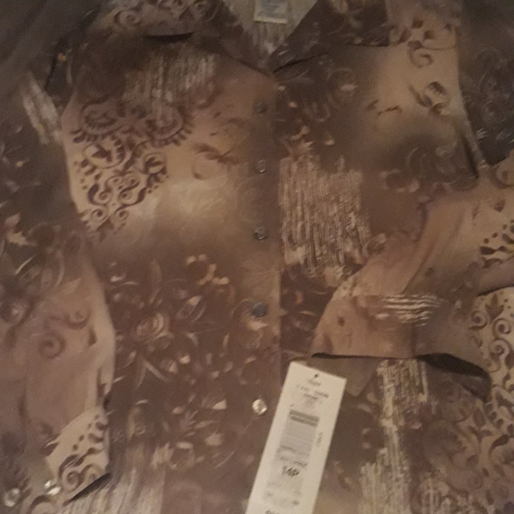 Allison Daily Womens Design Button Down Shirt 14P